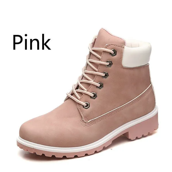 High Quality Ankle Boots Thick Heel Motorcycle Female Martin Boots
