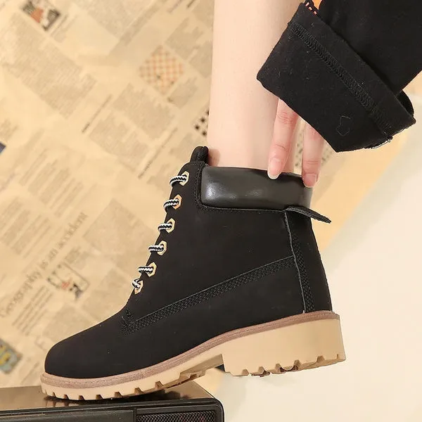 High Quality Ankle Boots Thick Heel Motorcycle Female Martin Boots
