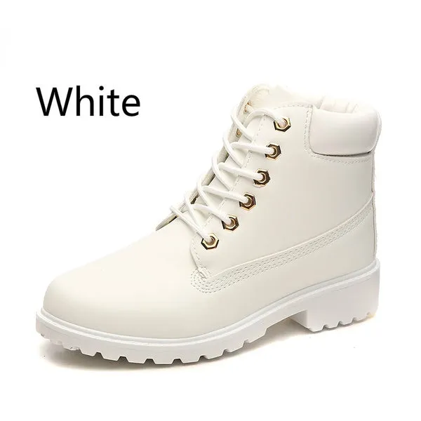 High Quality Ankle Boots Thick Heel Motorcycle Female Martin Boots