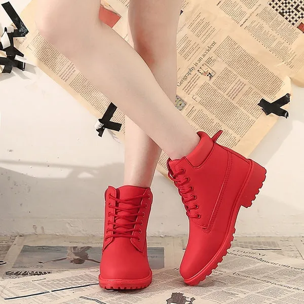 High Quality Ankle Boots Thick Heel Motorcycle Female Martin Boots