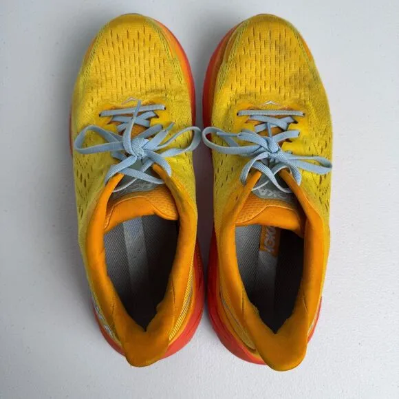 Hoka One One Clifton 8 Wide Radiant Yellow Size 10 2E Maize Running Athletic