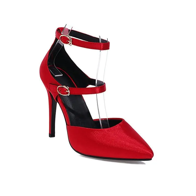 Hollow Women's Shoes Buckle Strap Stiletto Heel Pumps