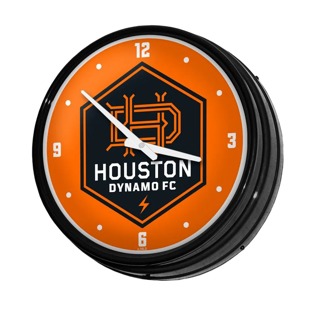 Houston Dynamo: Retro Lighted Wall Clock
