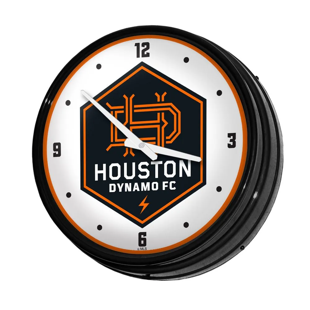 Houston Dynamo: Retro Lighted Wall Clock