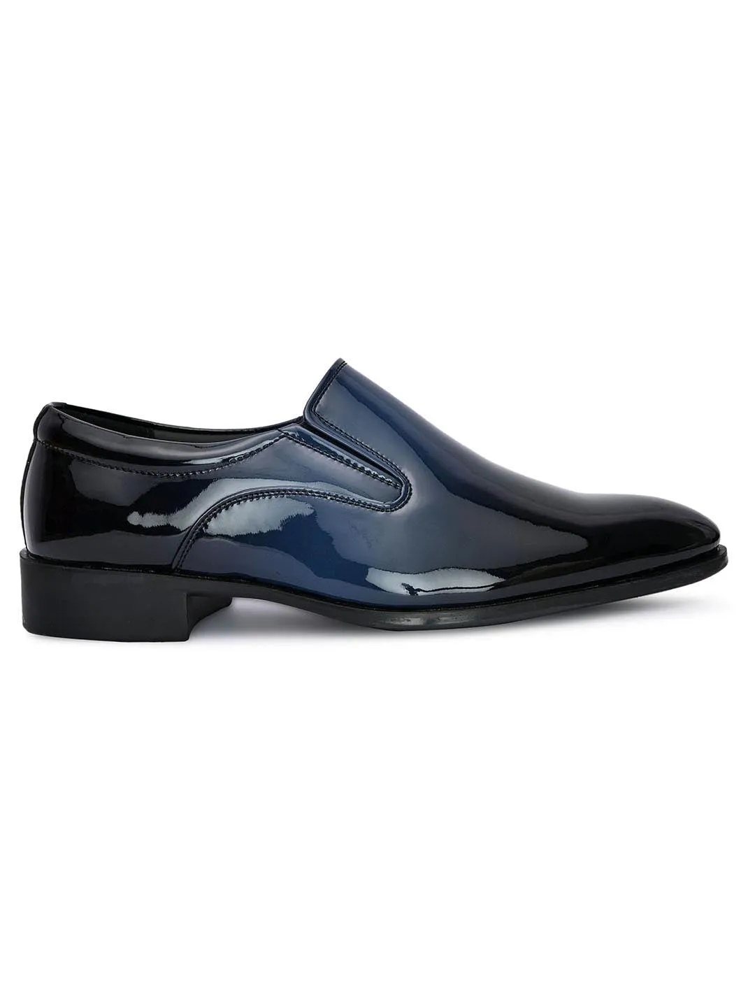 Hydes N Hues Men Blue Solid Formal Shoes