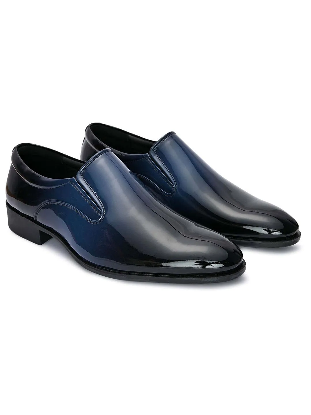 Hydes N Hues Men Blue Solid Formal Shoes