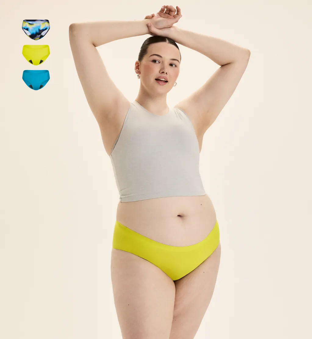 Leakproof UltraThin No-Show Underwear Bikini 3-Pack