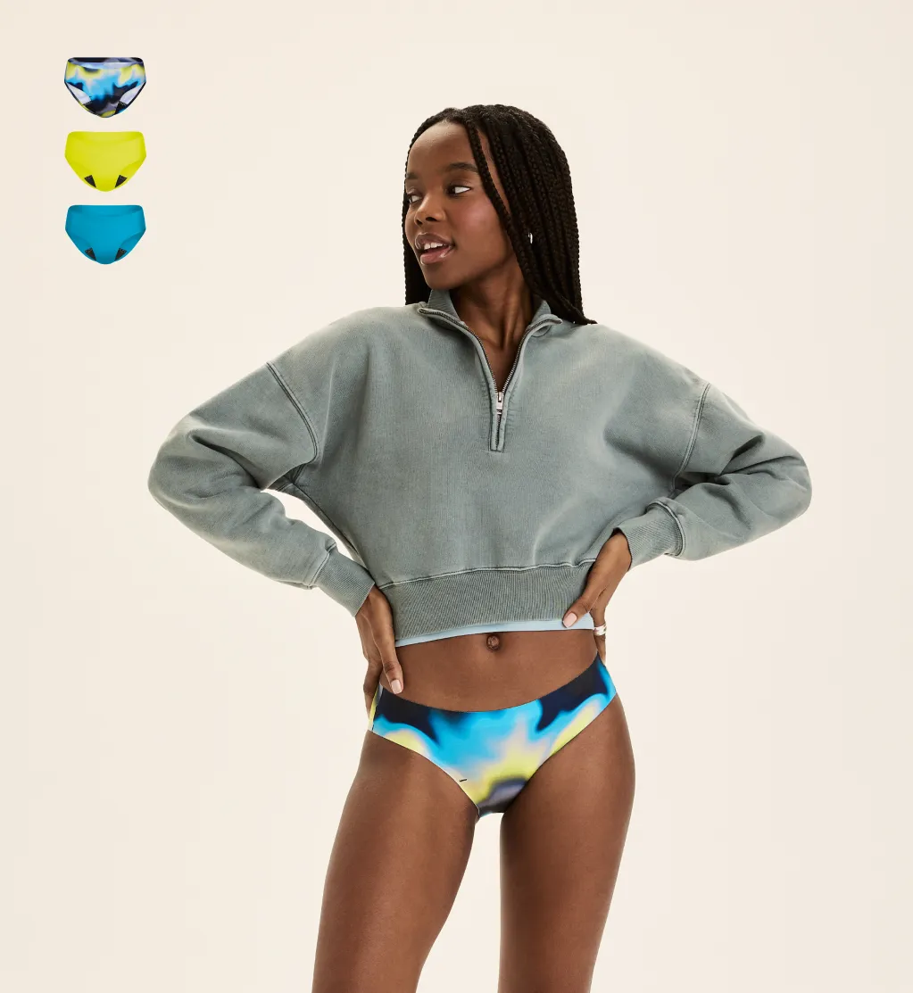 Leakproof UltraThin No-Show Underwear Bikini 3-Pack