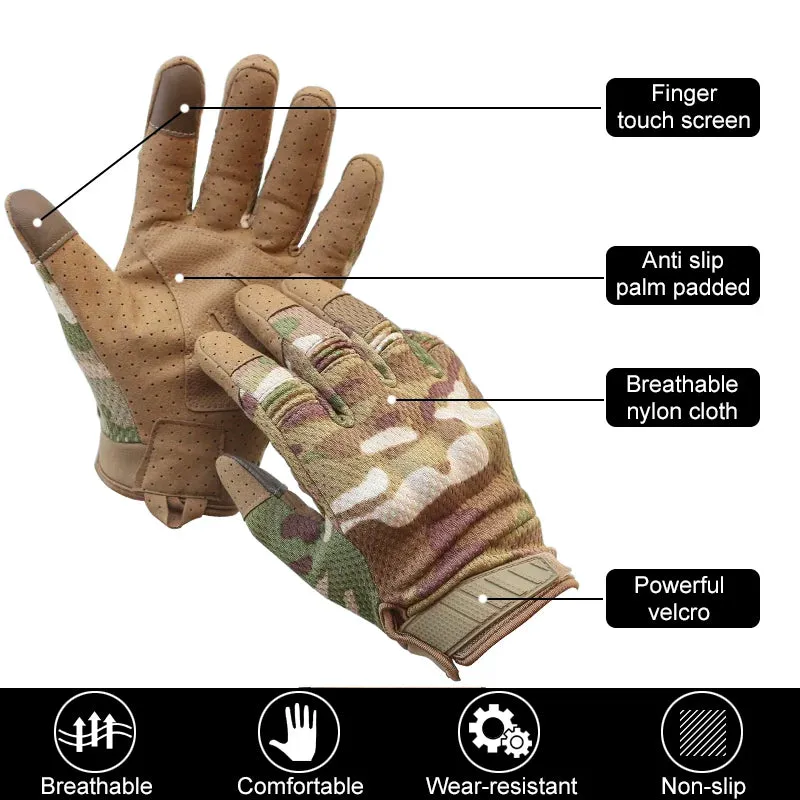 Men's Full Finger Cycling Gloves - Antiskid Screen Touch Racing Gloves for Bike Riding and Outdoor Sports