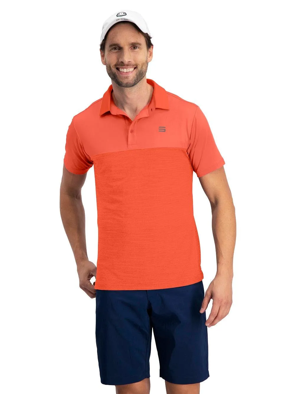 Men's Heathered Two-Tone Golf Polo