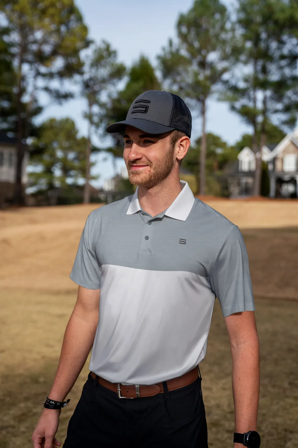 Men's Heathered Two-Tone Golf Polo