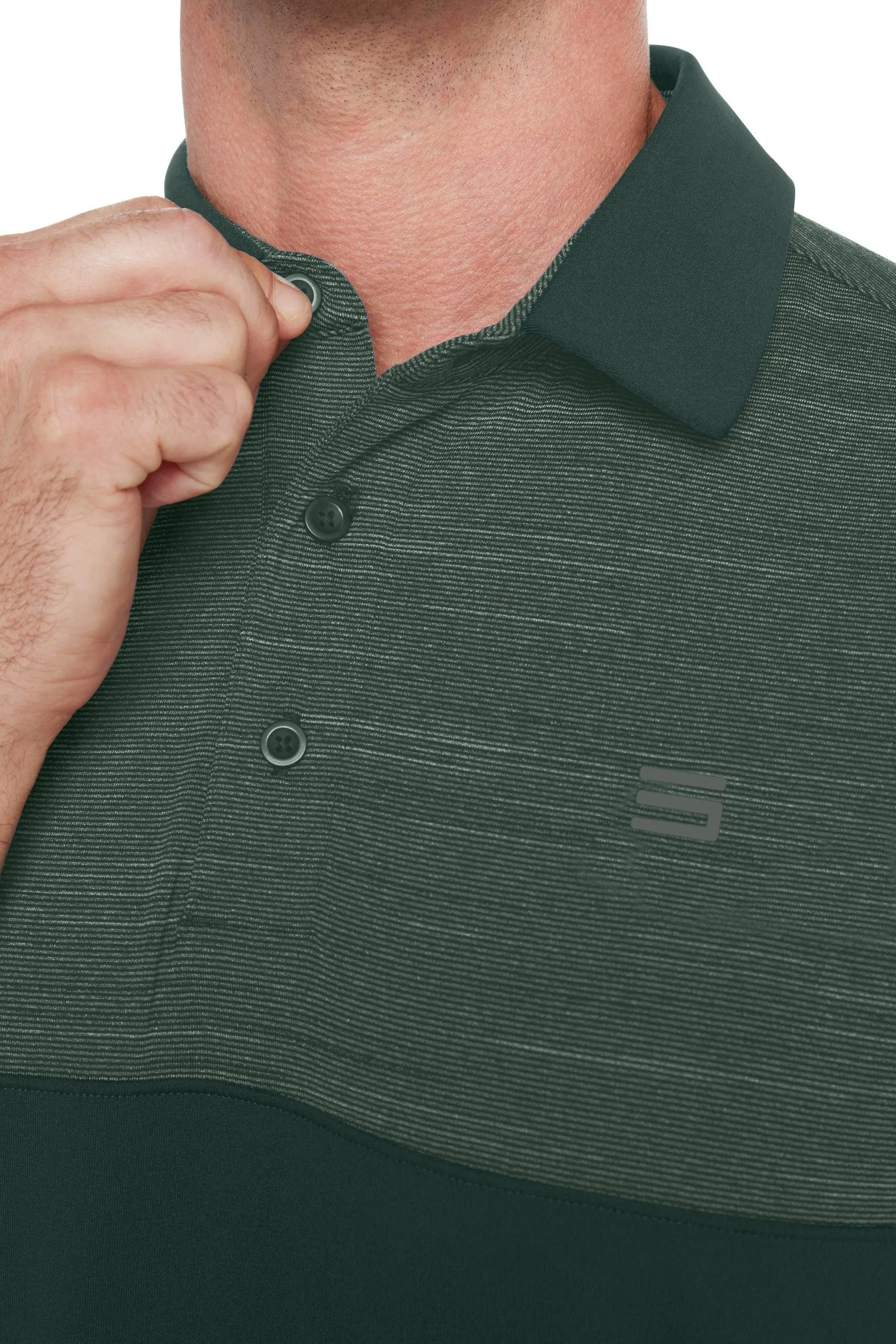 Men's Heathered Two-Tone Golf Polo