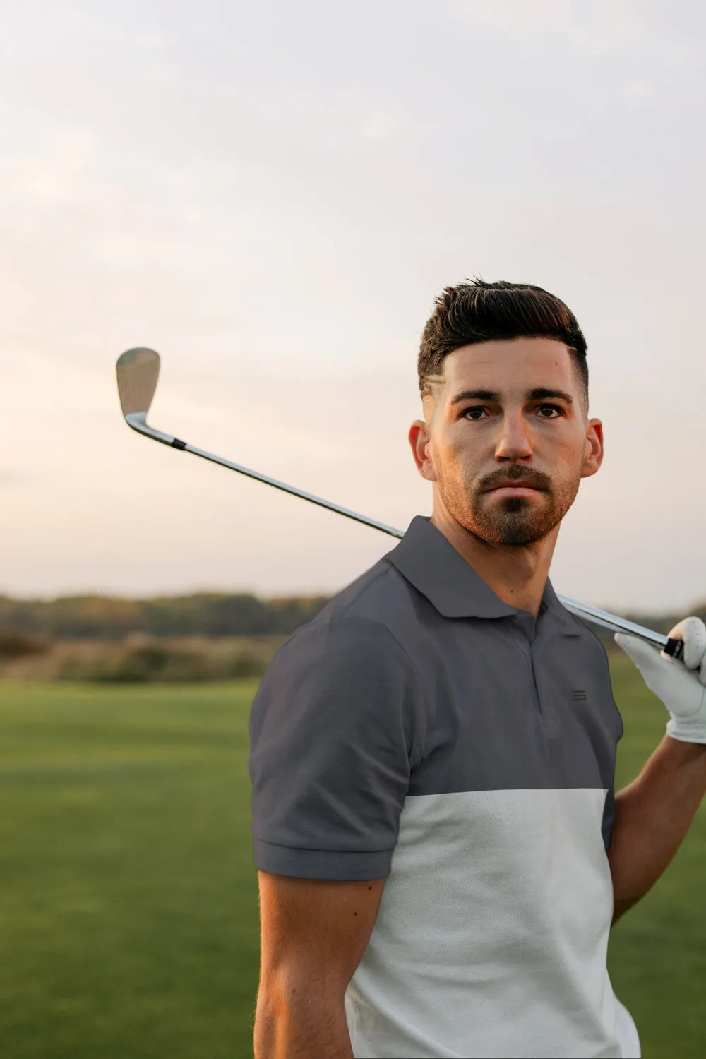 Men's Heathered Two-Tone Golf Polo
