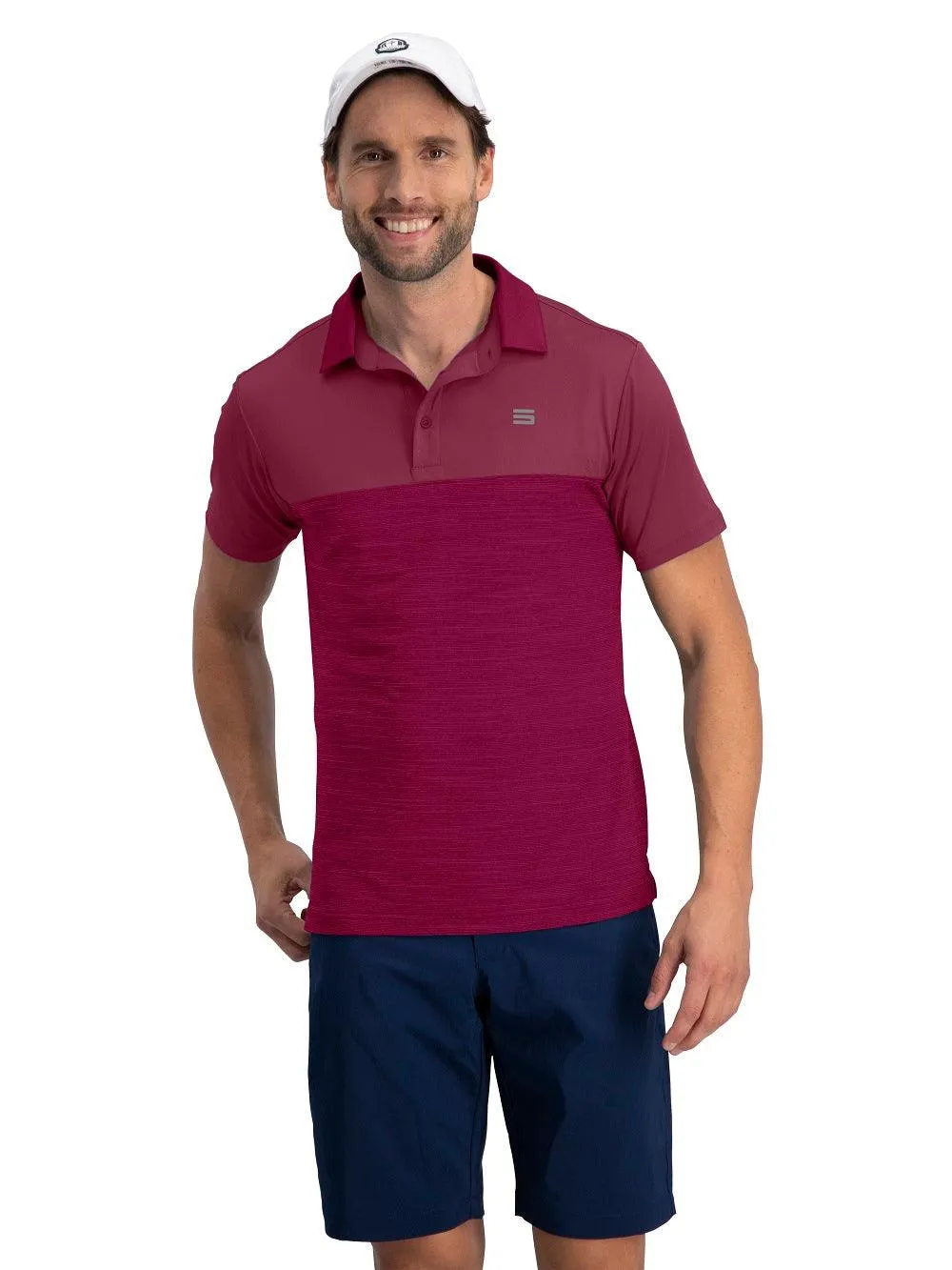 Men's Heathered Two-Tone Golf Polo