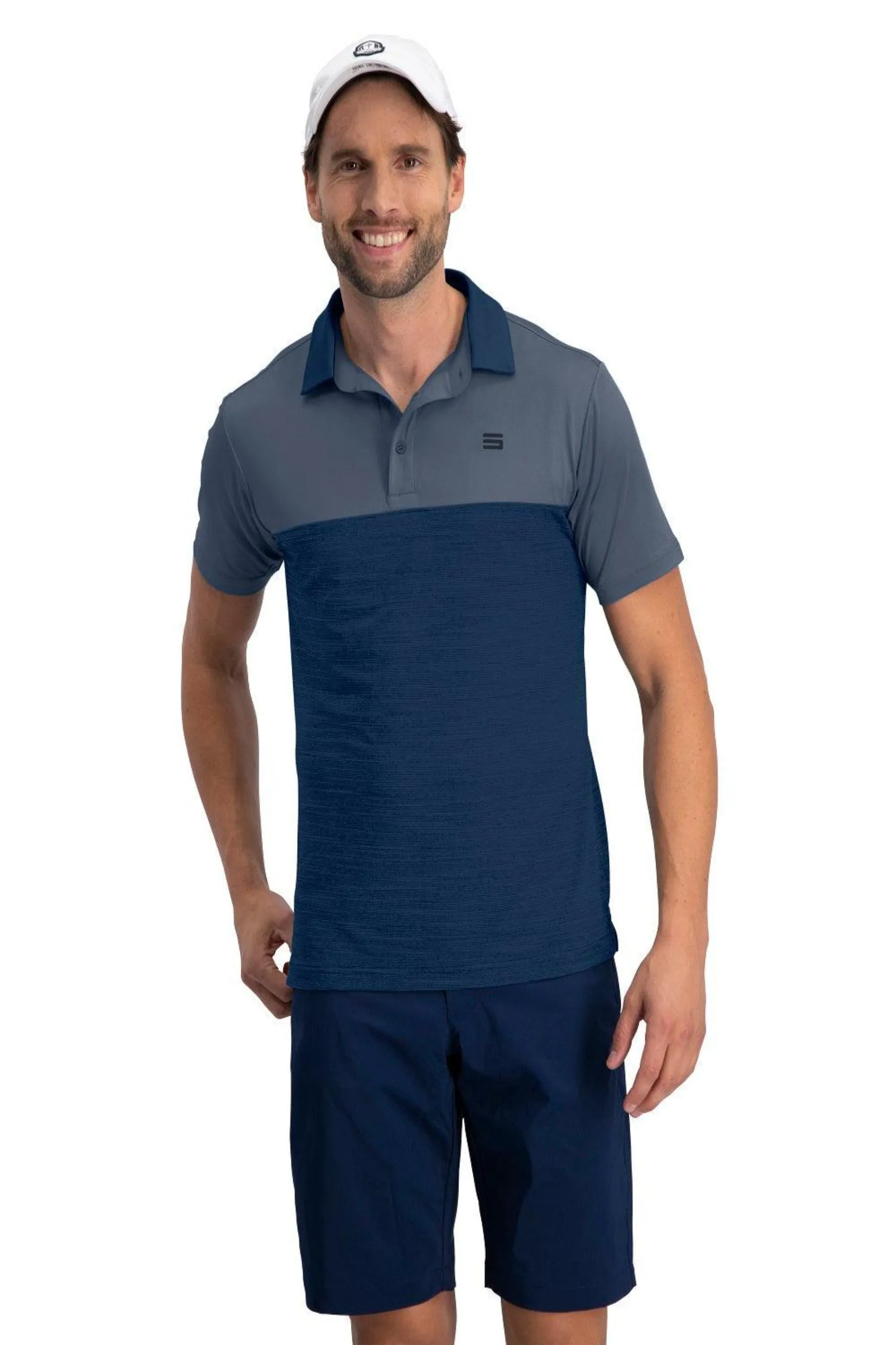 Men's Heathered Two-Tone Golf Polo