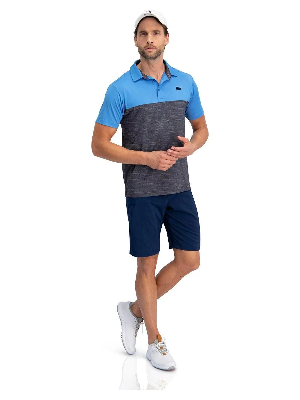 Men's Heathered Two-Tone Golf Polo
