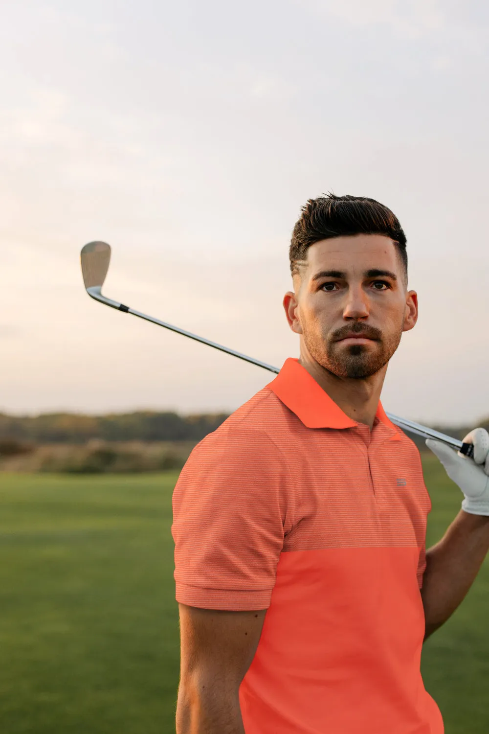 Men's Heathered Two-Tone Golf Polo