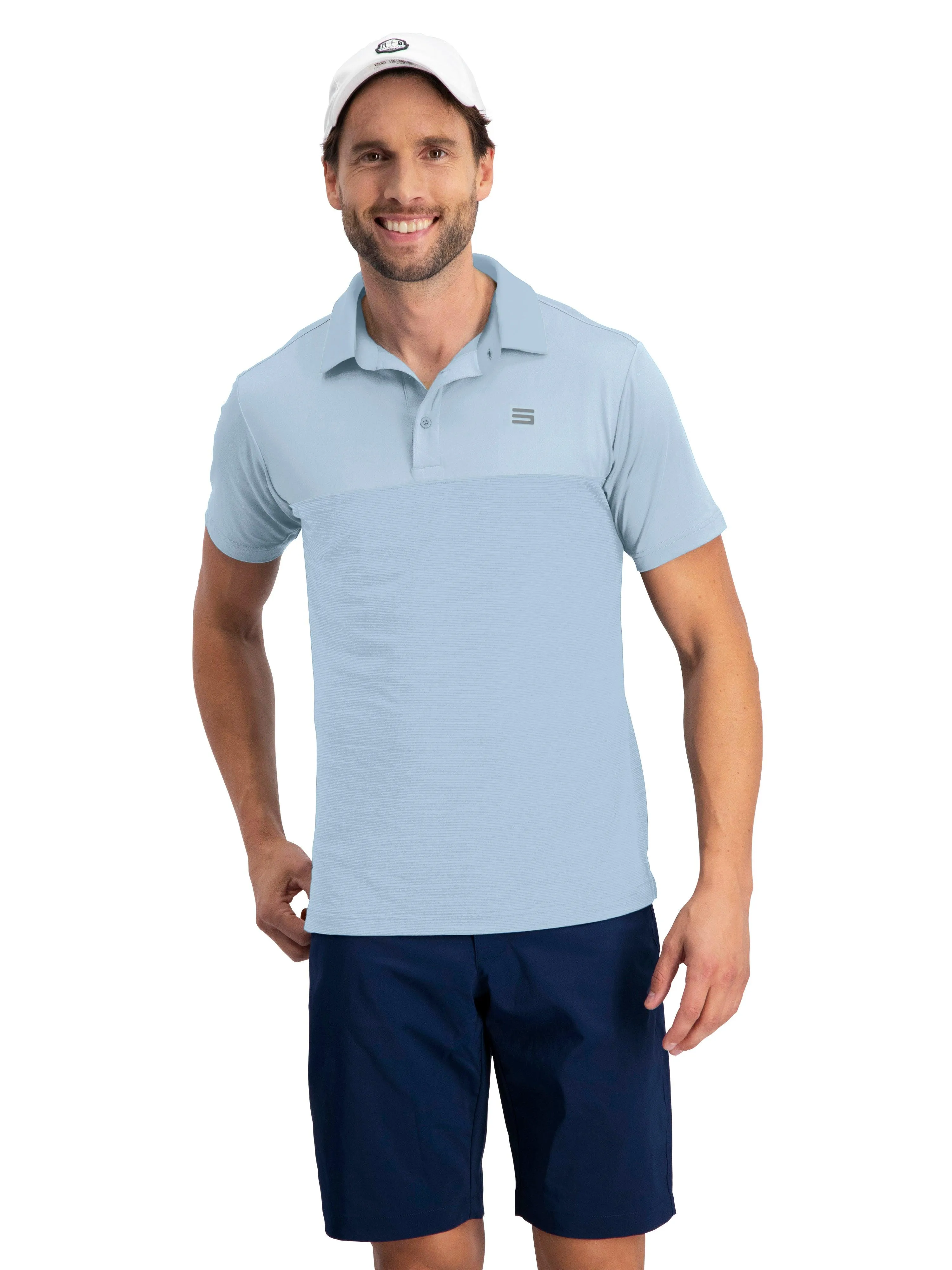 Men's Heathered Two-Tone Golf Polo