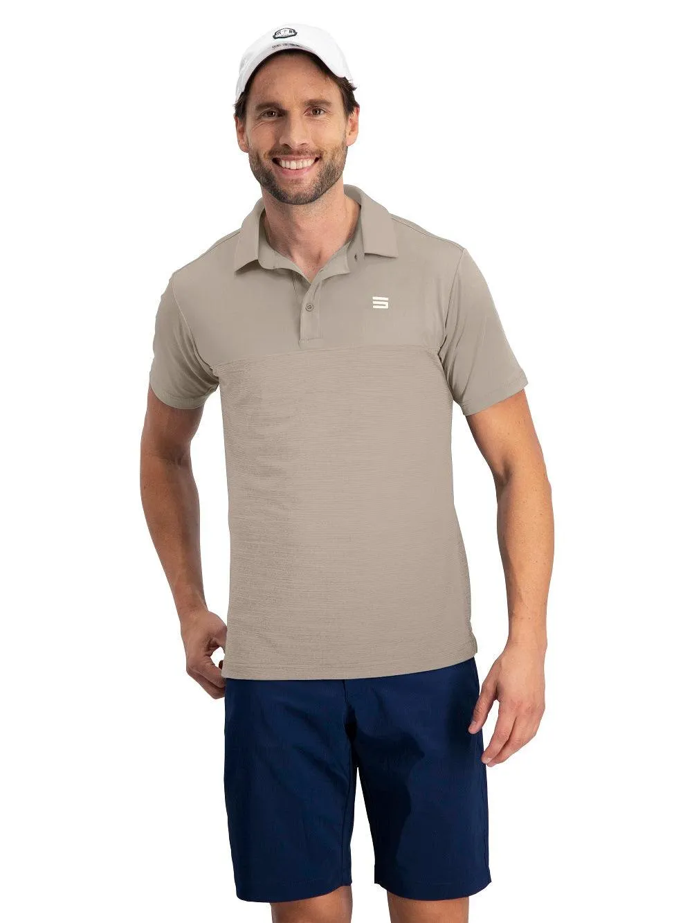 Men's Heathered Two-Tone Golf Polo