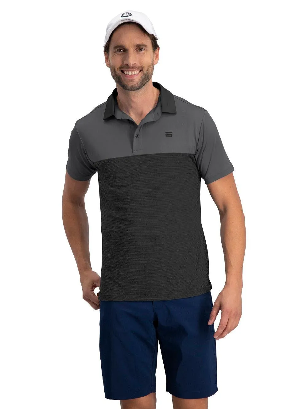 Men's Heathered Two-Tone Golf Polo