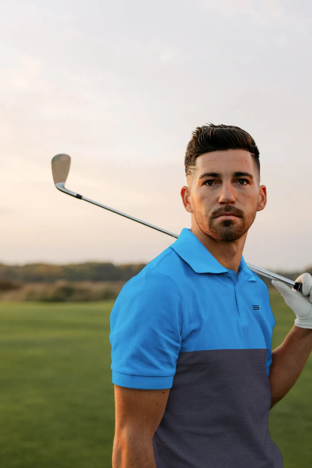 Men's Heathered Two-Tone Golf Polo