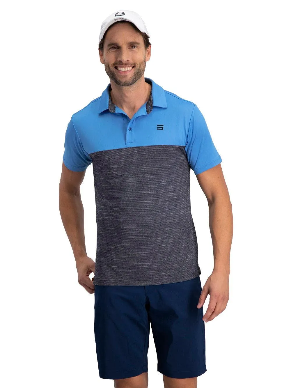 Men's Heathered Two-Tone Golf Polo