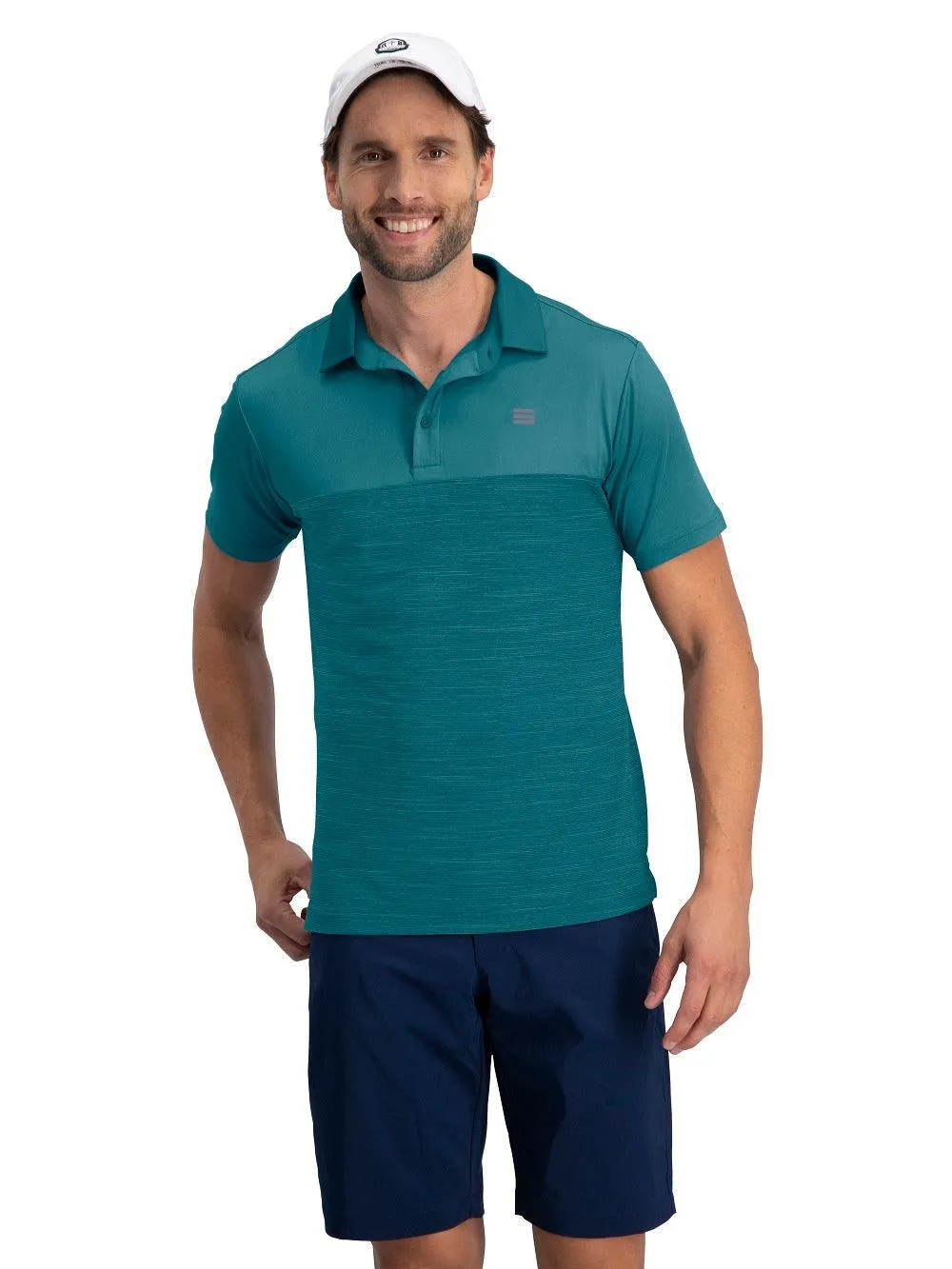 Men's Heathered Two-Tone Golf Polo