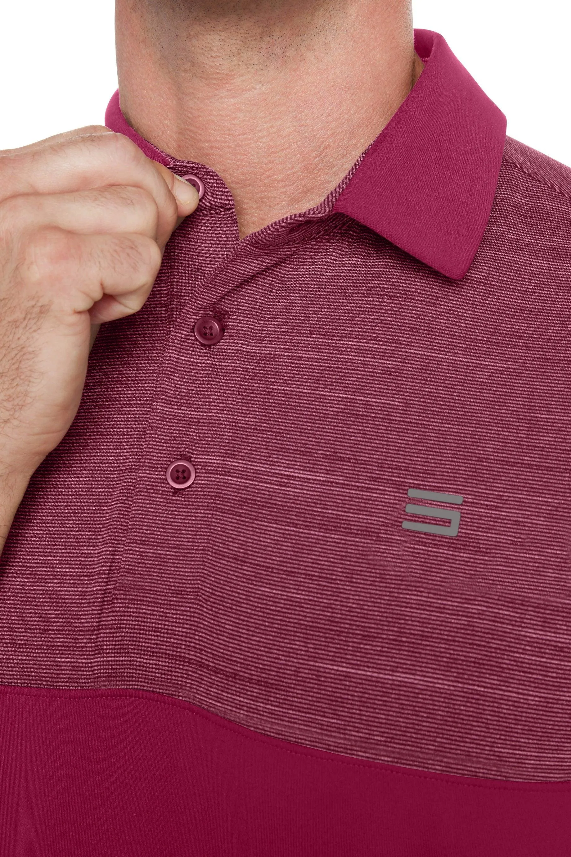 Men's Heathered Two-Tone Golf Polo