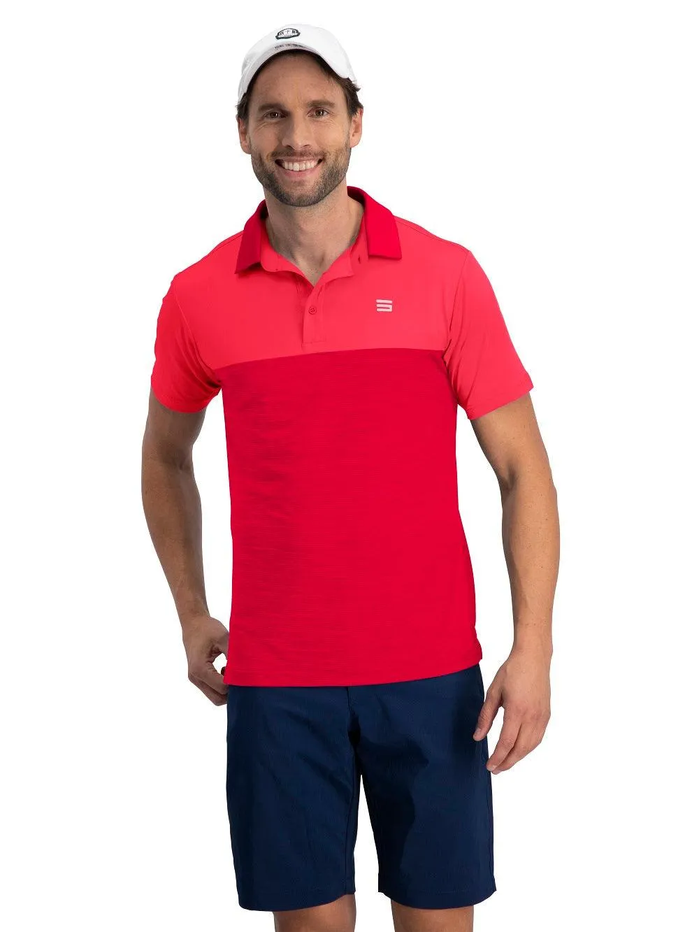 Men's Heathered Two-Tone Golf Polo