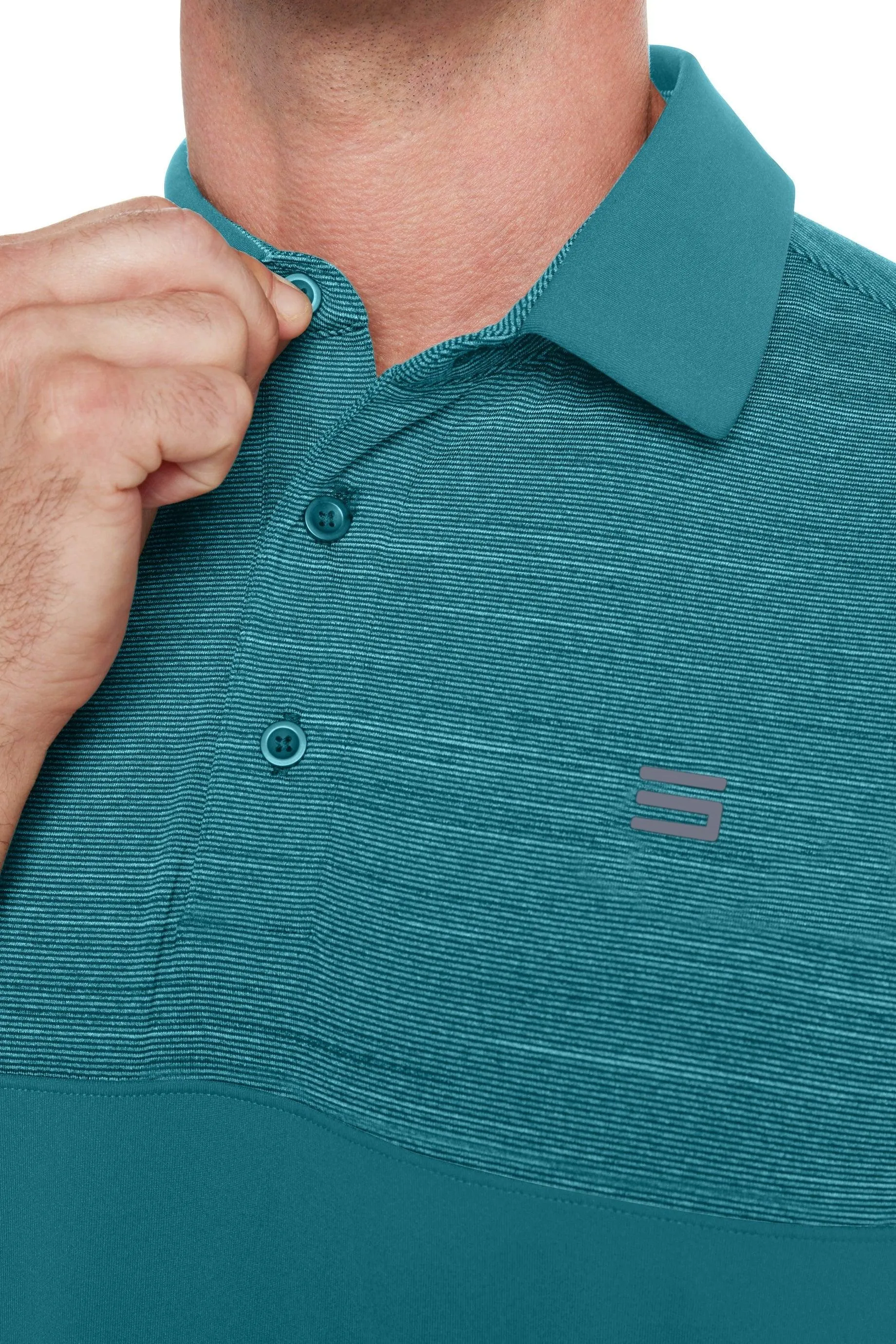 Men's Heathered Two-Tone Golf Polo