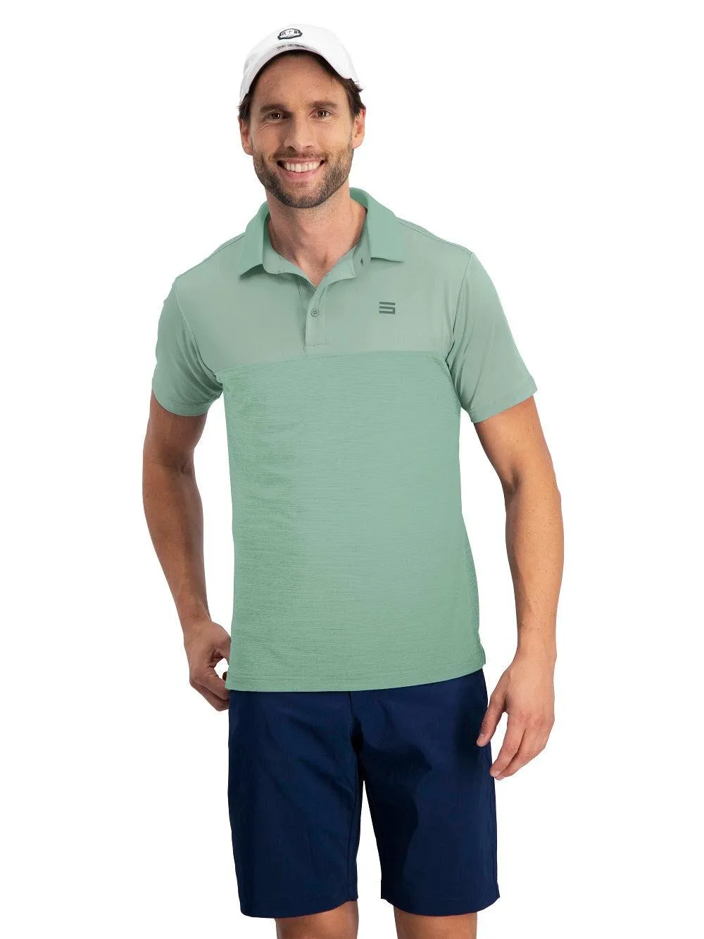 Men's Heathered Two-Tone Golf Polo