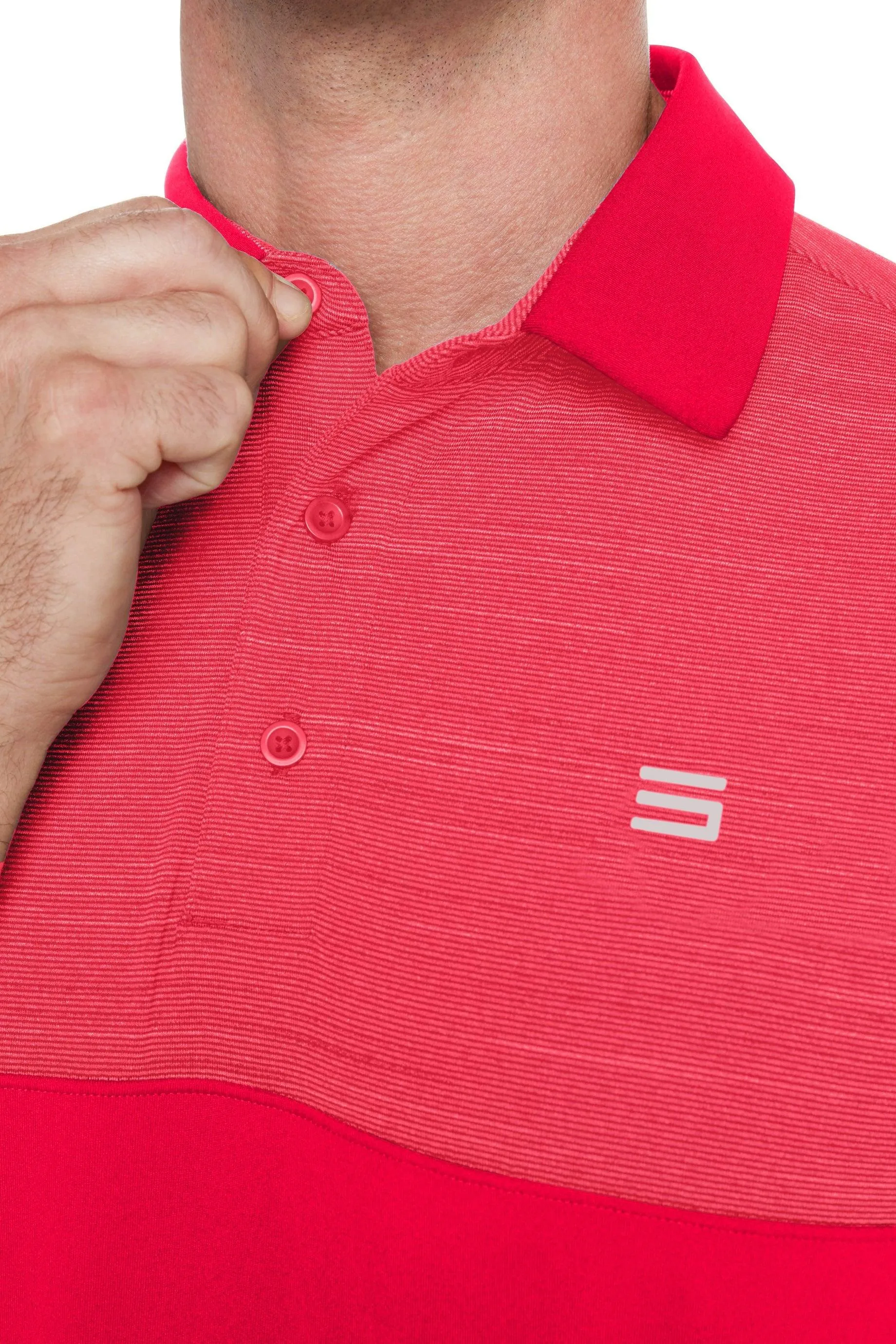Men's Heathered Two-Tone Golf Polo