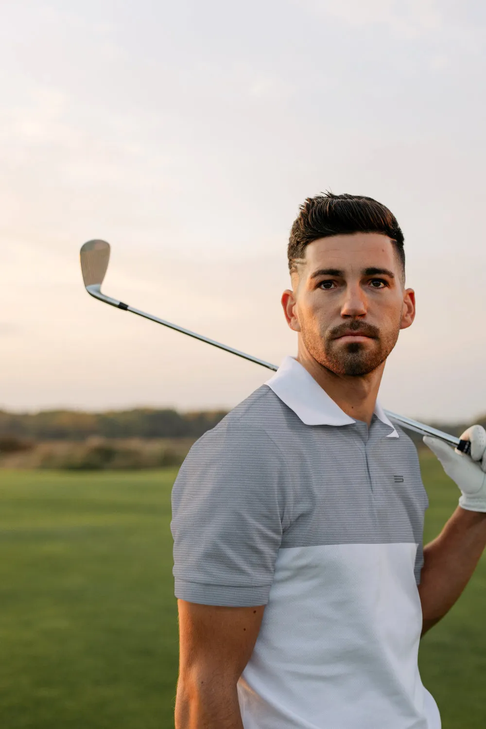 Men's Heathered Two-Tone Golf Polo