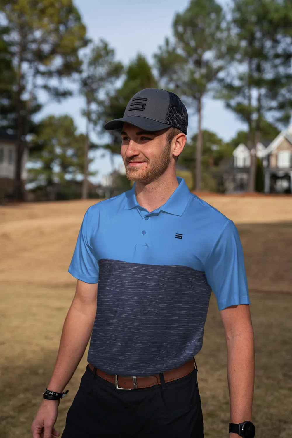Men's Heathered Two-Tone Golf Polo