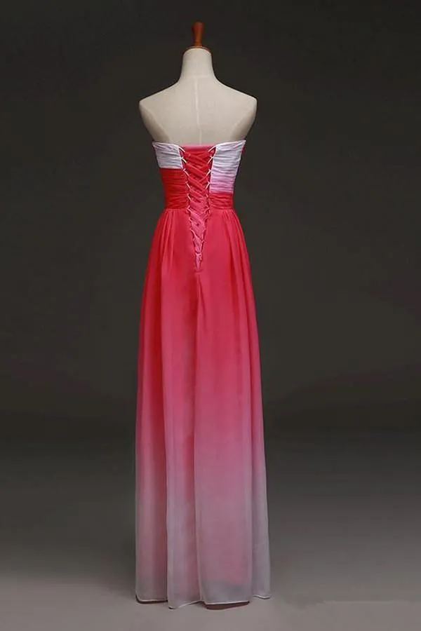 Mix Color A-line Sweetheart Floor Length Bridesmaid Dress With Pleats TY0020