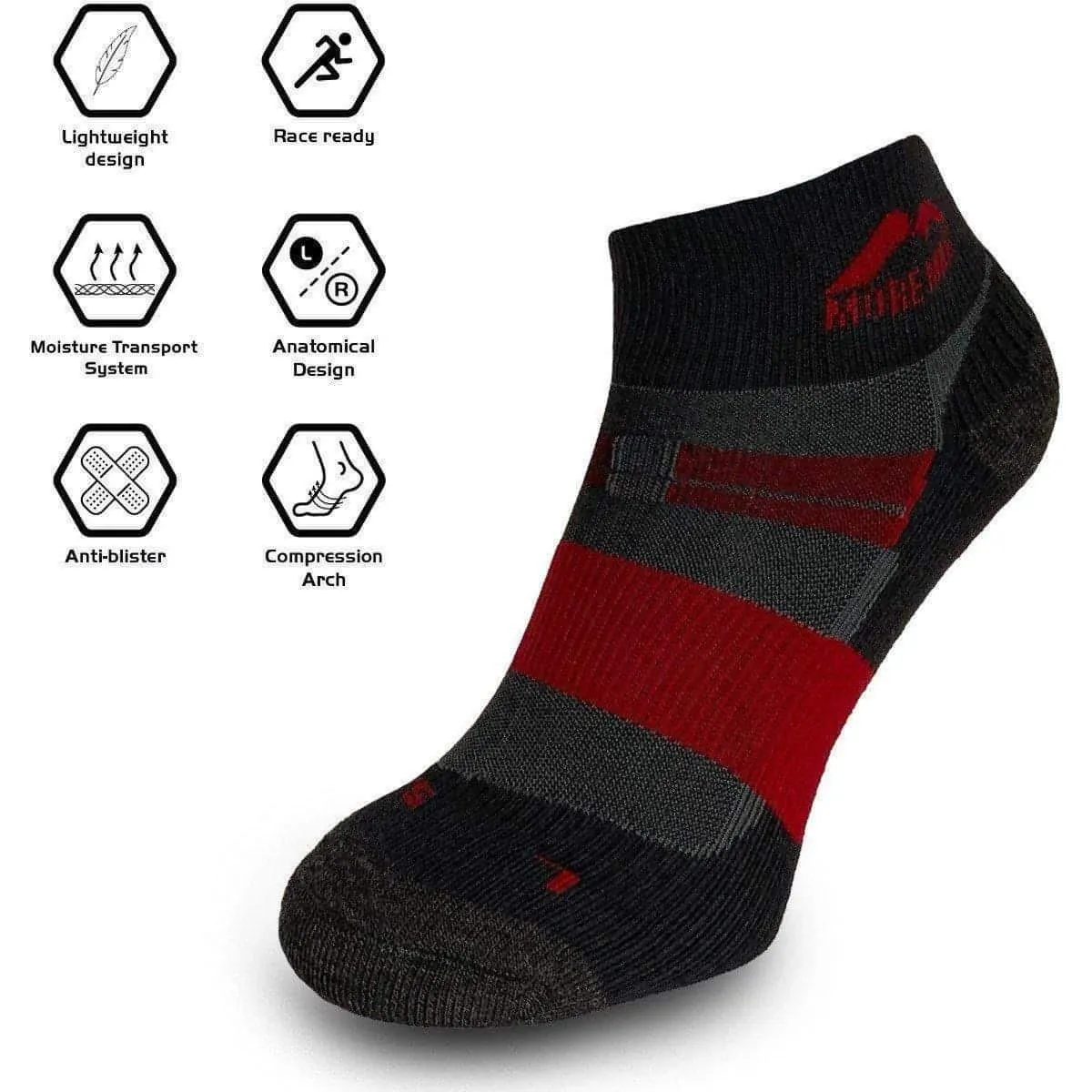 More Mile Endurance (5 Pack) Coolmax Mens Running Socks - Multi