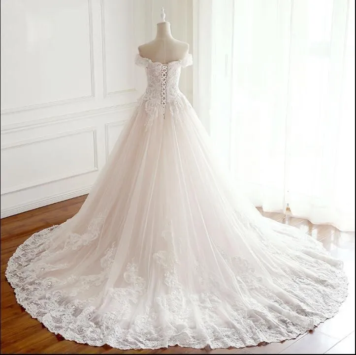 Off Shoulder A-Line Princess Wedding Dresses, 2018 Sparing Bridal Gowns, Popular Pretty sweetheart  Wedding Dress, WD0280