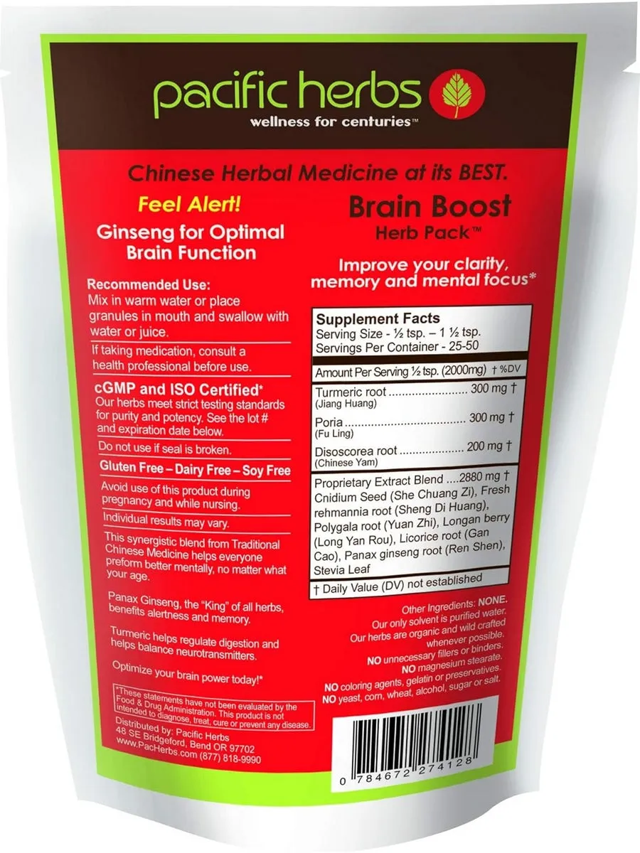 Pacific Herbs, Brain Boost Herb Pack, 3.5 ounces