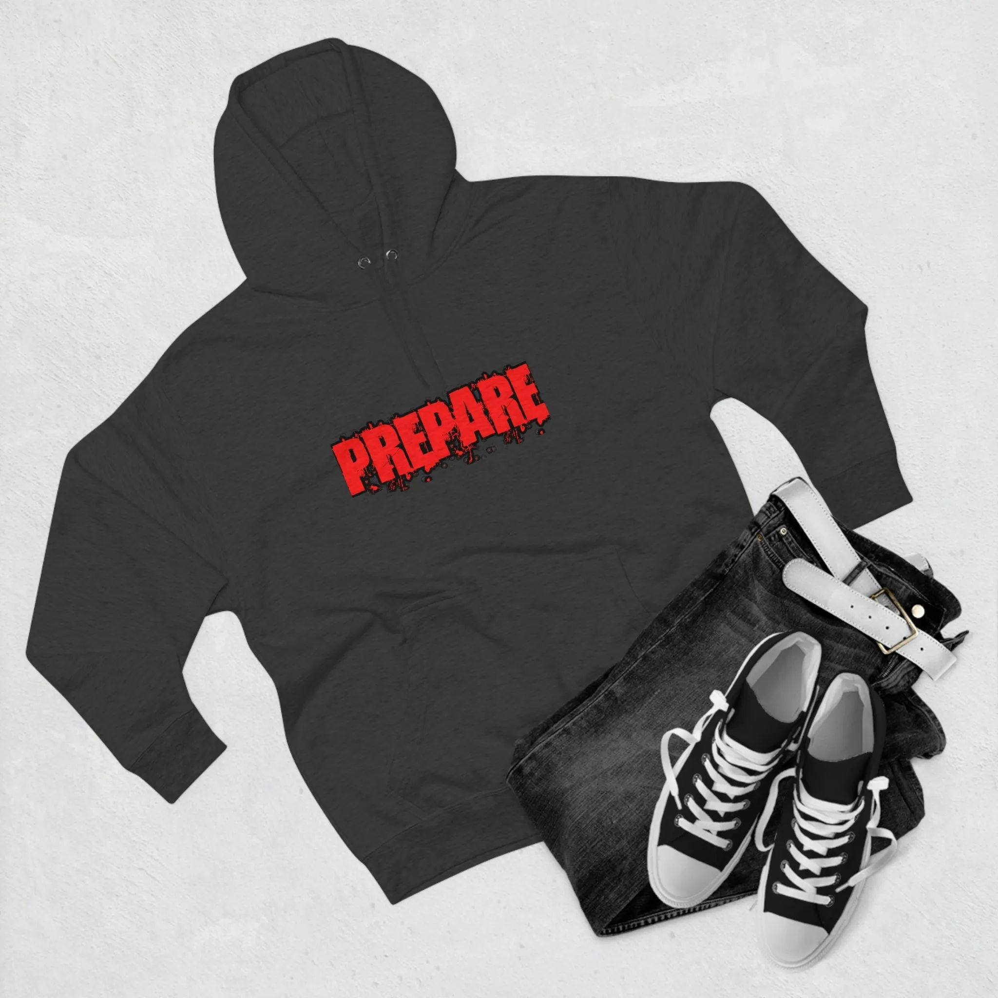 Prepare - Premium Black and Red, Hoodies - Embrace Life's Experiences