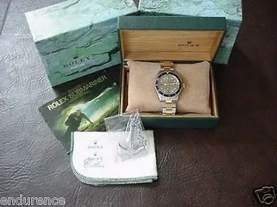 ROLEX SUBMARINER WATCH MENS LADIES 2TONE SLATE SERTI DIAMOND AND SAPPHIRE DIAL