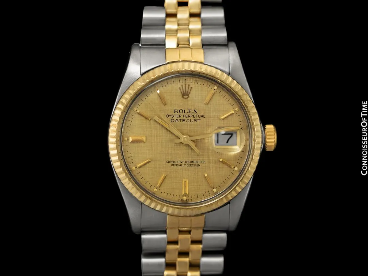 Rolex Vintage Mens 2-Tone Quick-Set Datejust Ref. 16013 - Stainless Steel & 18K Gold