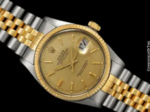 Rolex Vintage Mens 2-Tone Quick-Set Datejust Ref. 16013 - Stainless Steel & 18K Gold