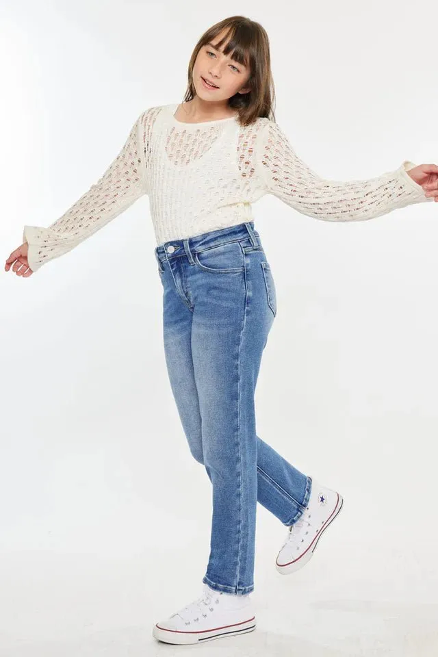 Sarah High Rise Kid Straight Jeans
