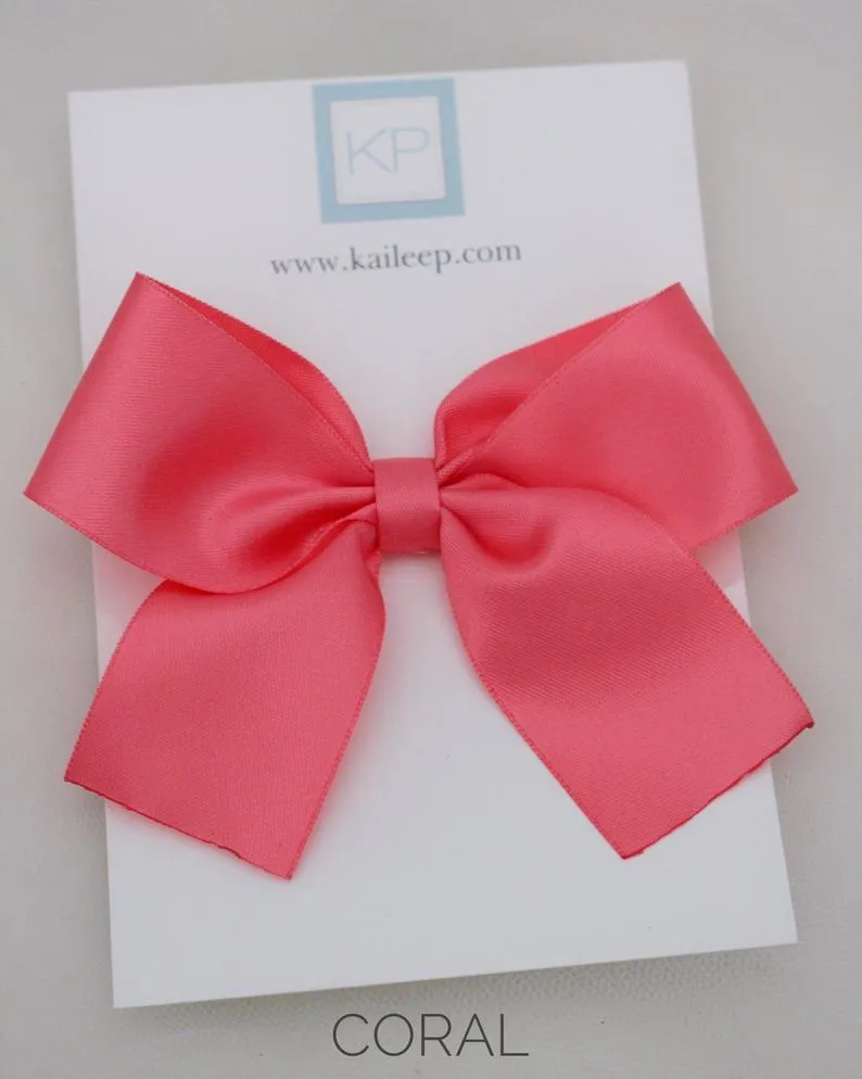 Satin Bow Hair Clips for Girls