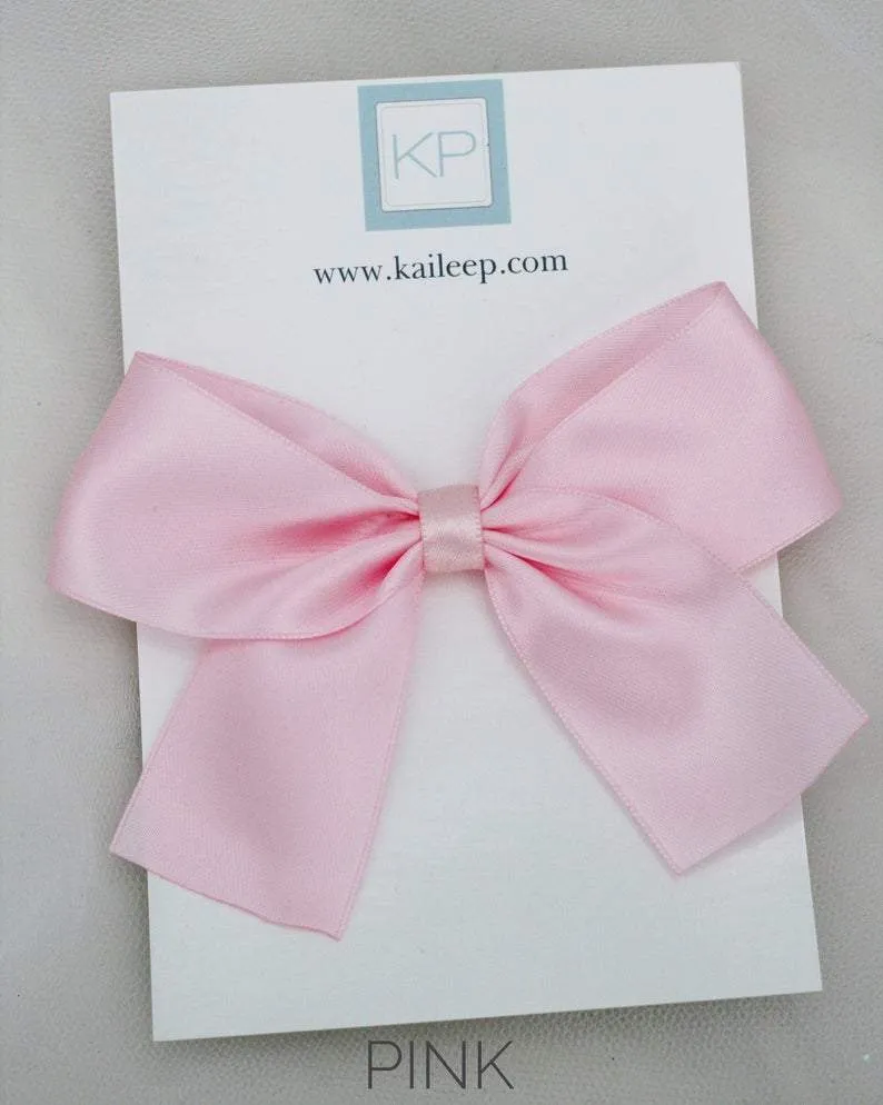 Satin Bow Hair Clips for Girls