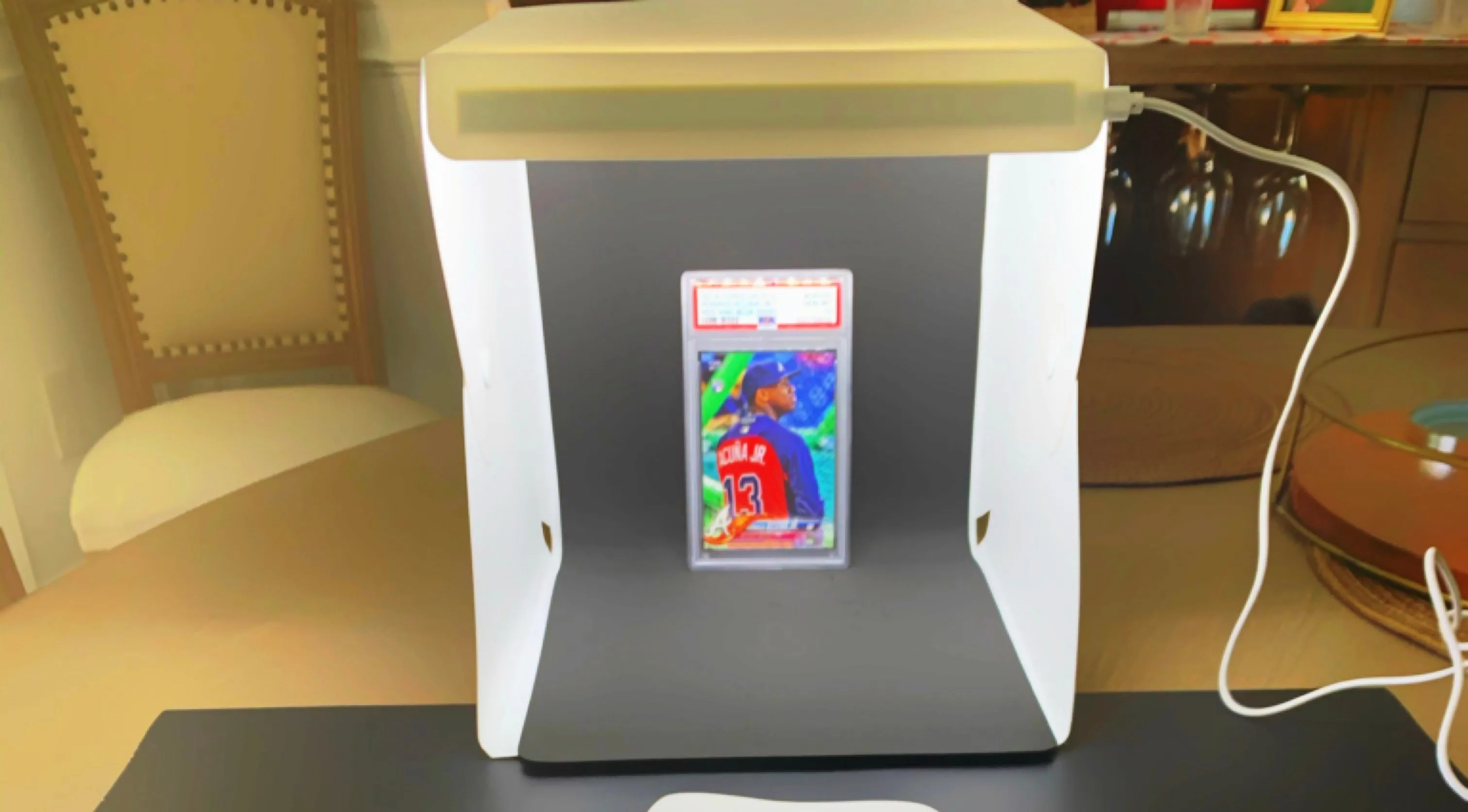 Sports Cards Vanity LED Photo Box Size Small (8in by 8in) for Baseball Football Hockey Basketball