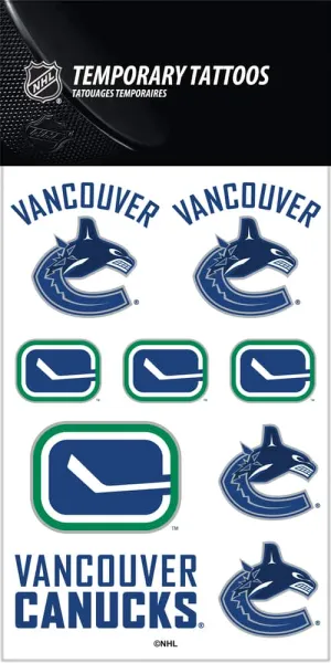 Sports Vault NHL Tattoo Sheet - Vancouver Canucks