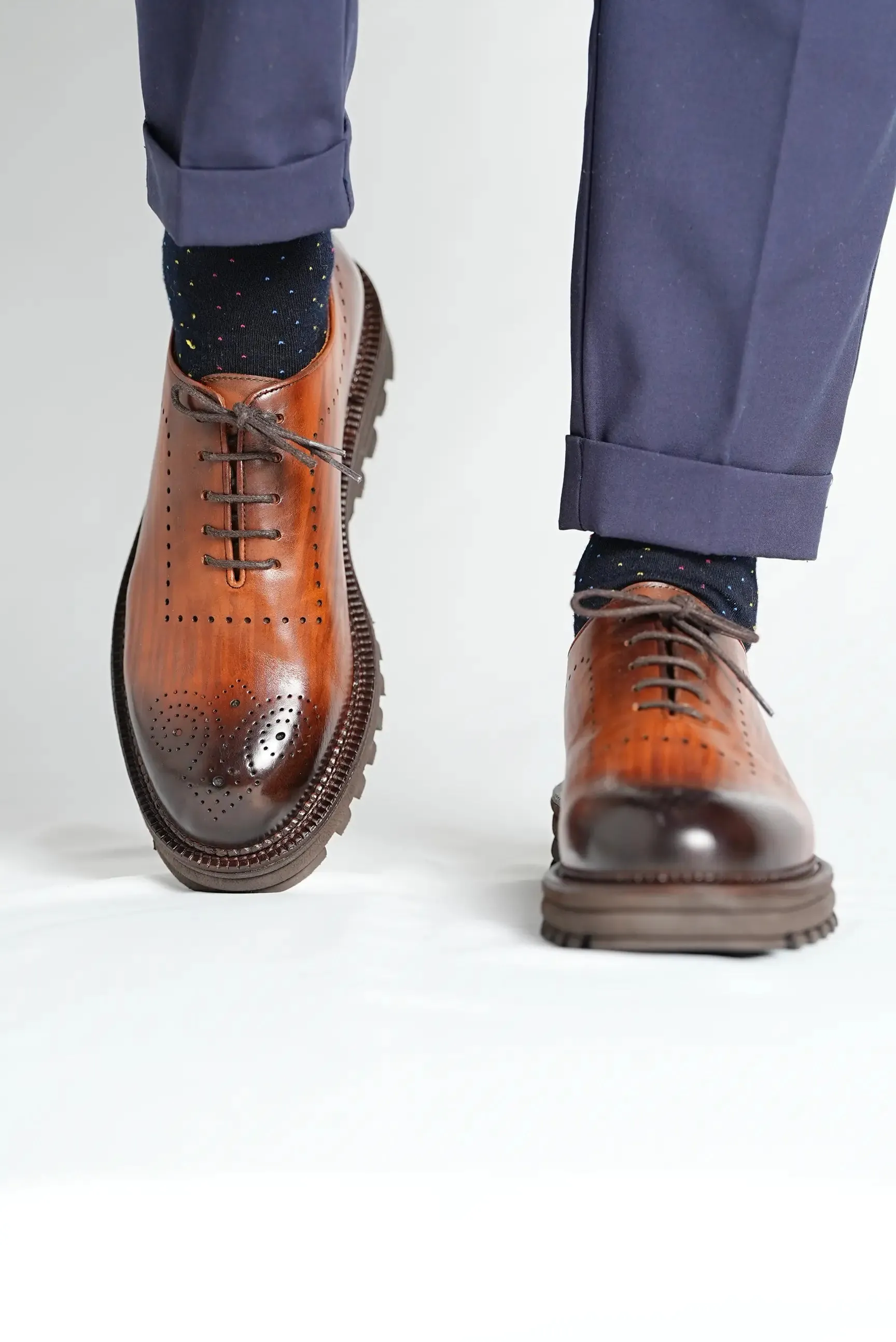 Tan Shaded Brogue Chunky Handpatina Limited Edition