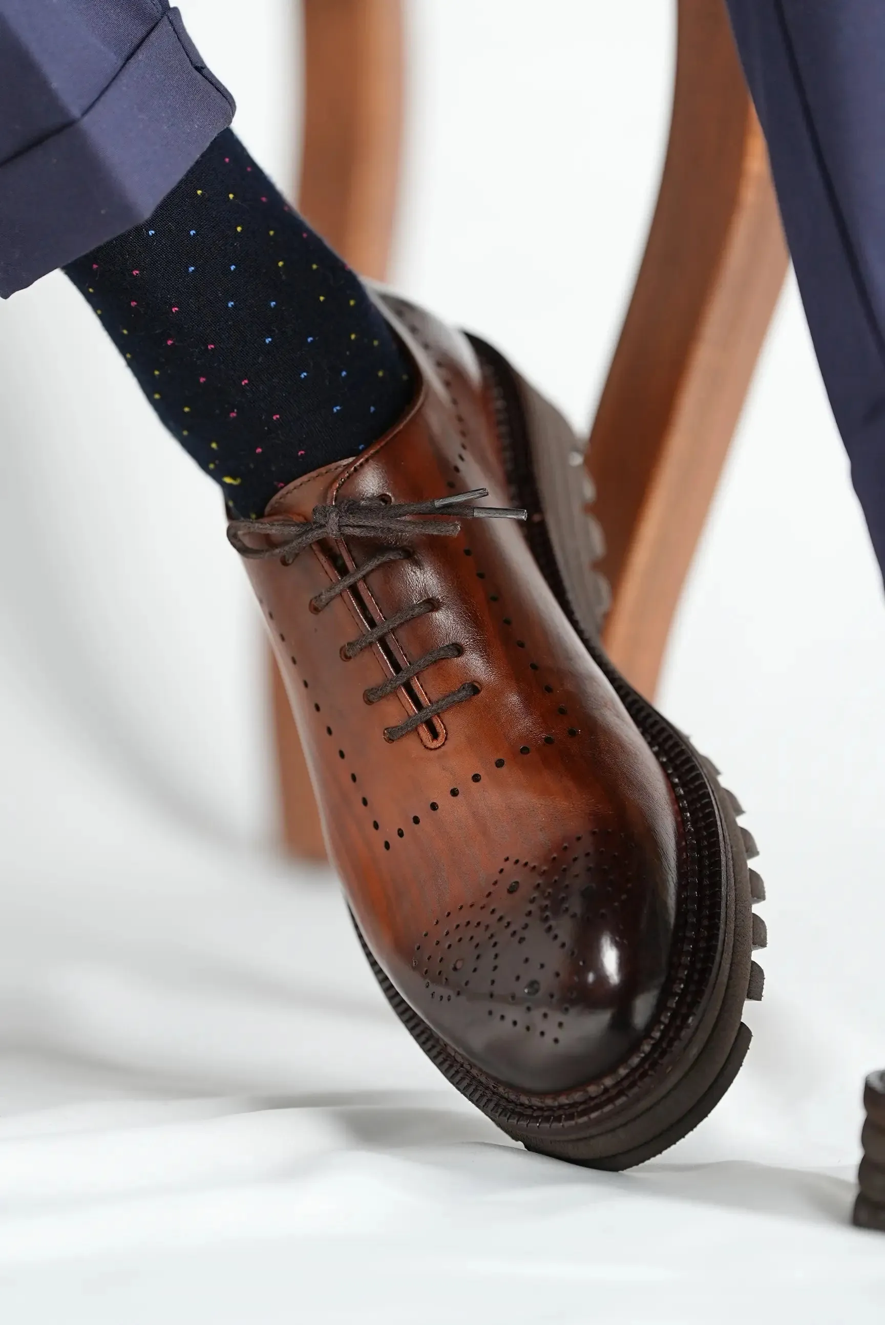 Tan Shaded Brogue Chunky Handpatina Limited Edition