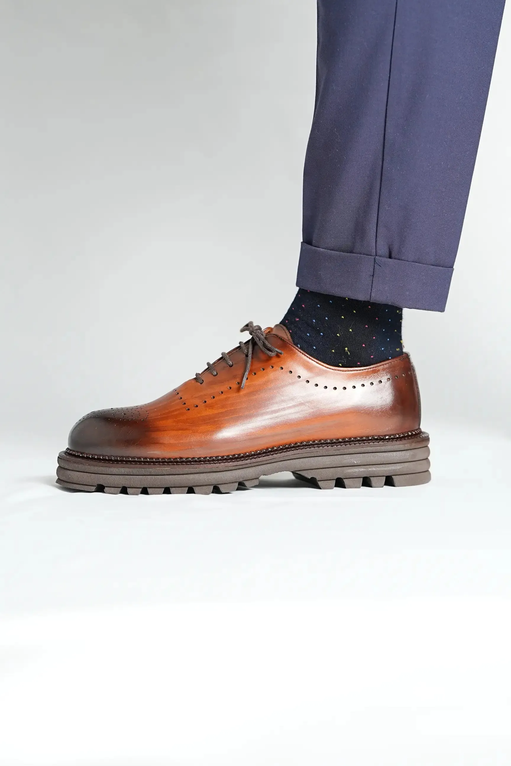 Tan Shaded Brogue Chunky Handpatina Limited Edition